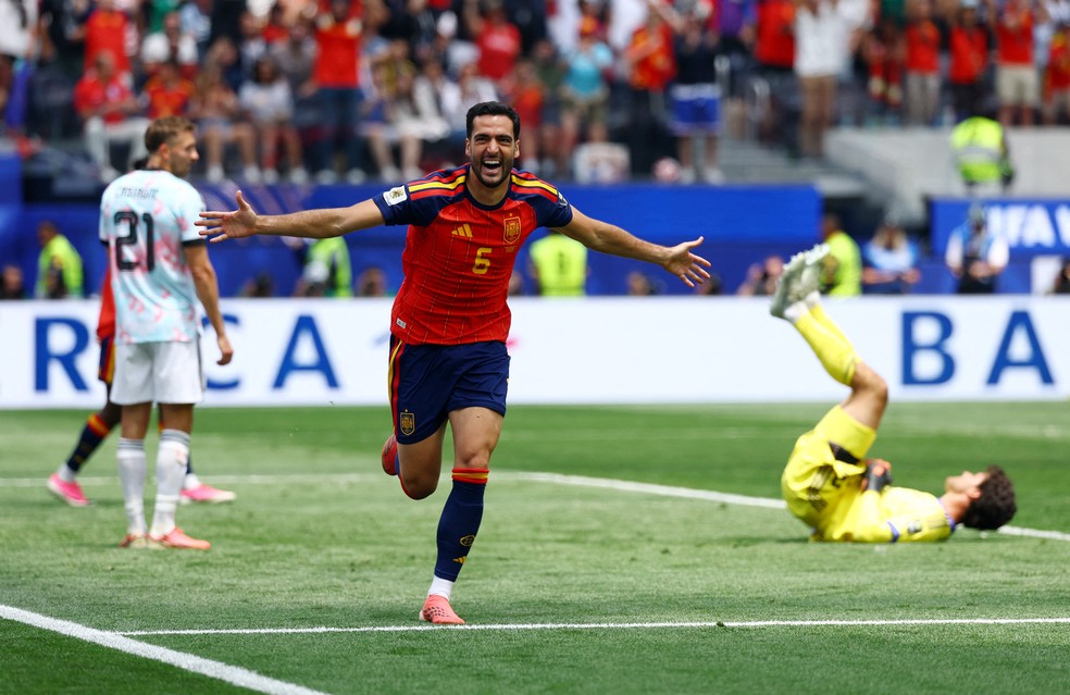 Merino - Espanha x Bélgica - Copa do Mundo - Quartas de Final — Foto: REUTERS/Kai Pfaffenbach
