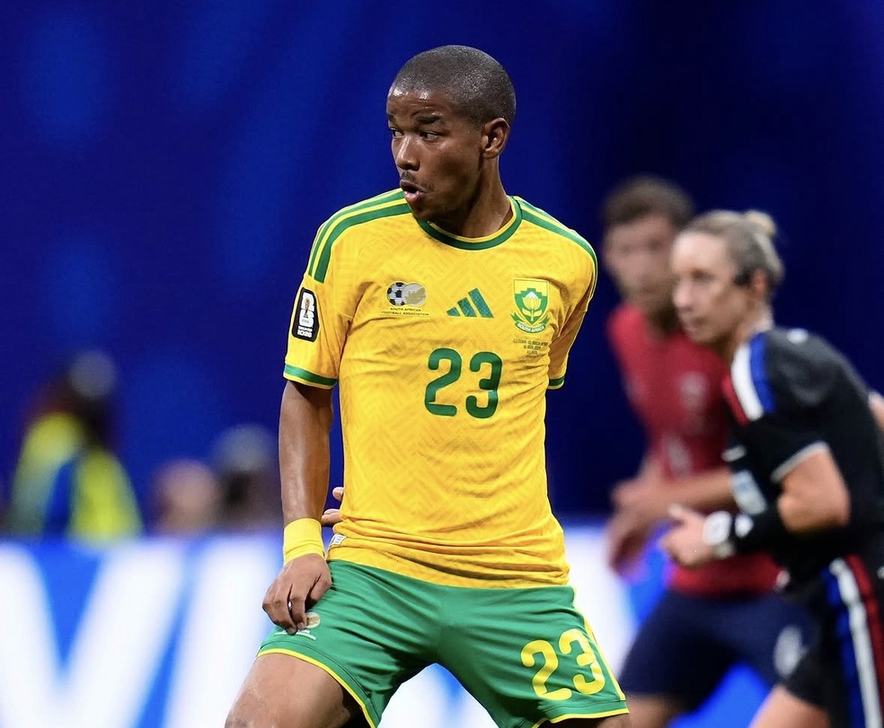 Jayden Adams, meia da África do Sul, na Copa do Mundo de 2026 — Foto: Reprodução/Instagram