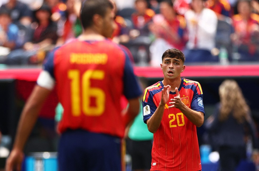 Rodri em Espanha x Áustria em Copa do Mundo — Foto: Jessie Alcheh/Imagn Images via Reuters