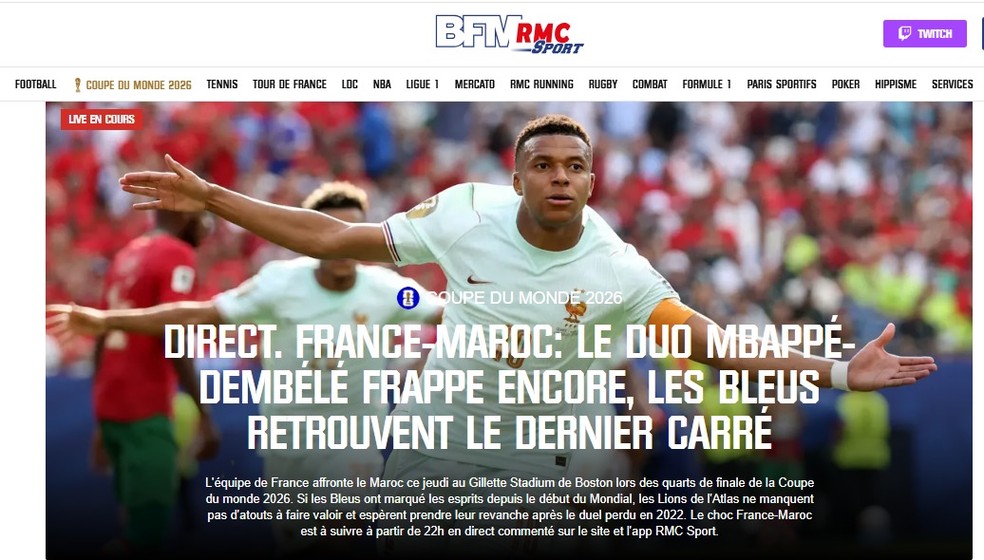 RMC Sport (França) — Foto: Reprodução