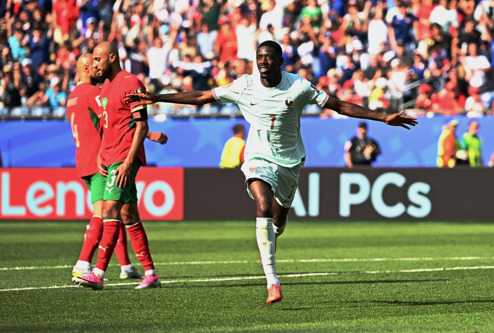 Dembelé - França x Marrocos - Copa do Mundo - Quartas de Final — Foto: REUTERS/Dylan Martinez TPX