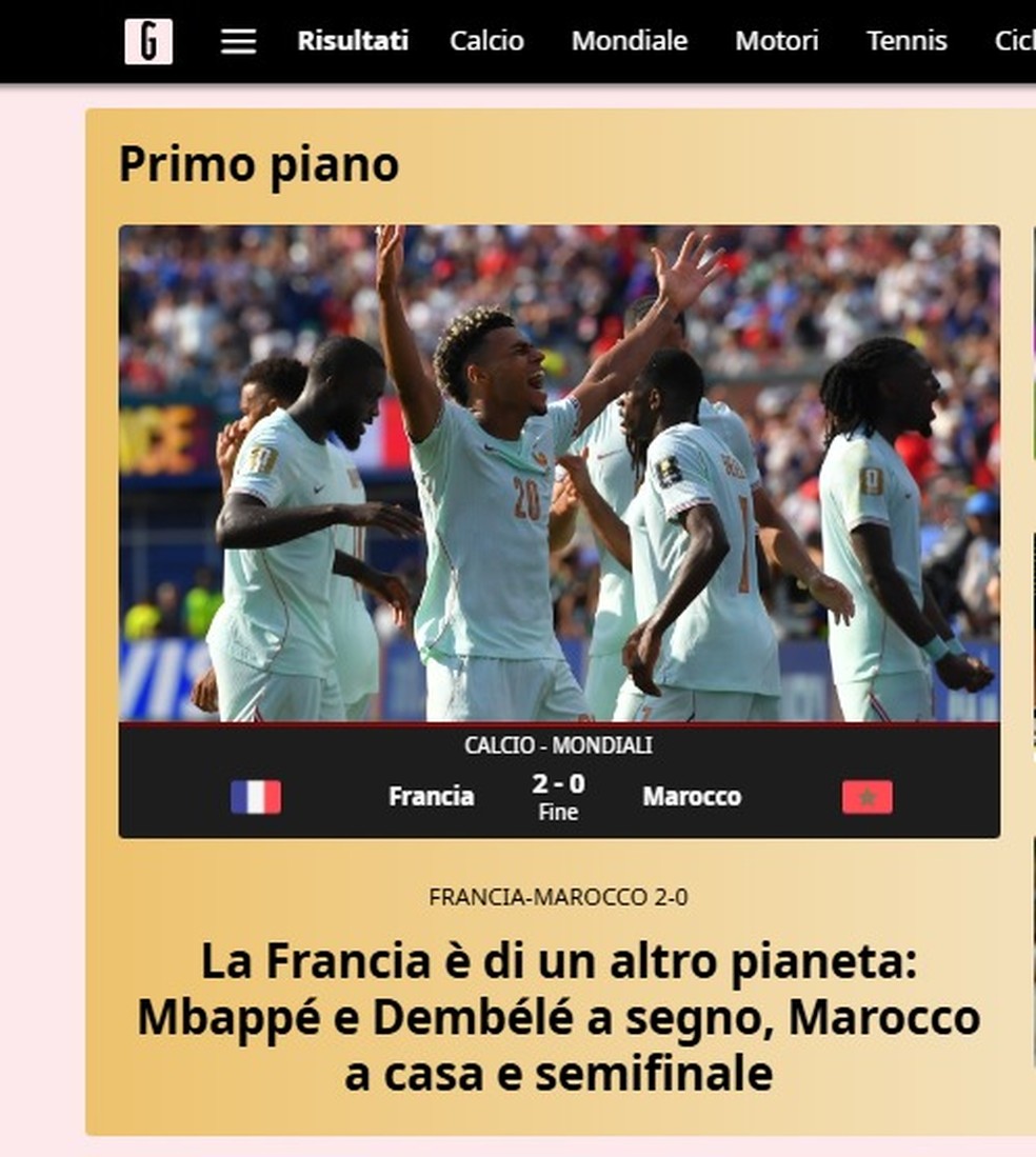 Gazzetta dello Sport (Itália) — Foto: Reprodução