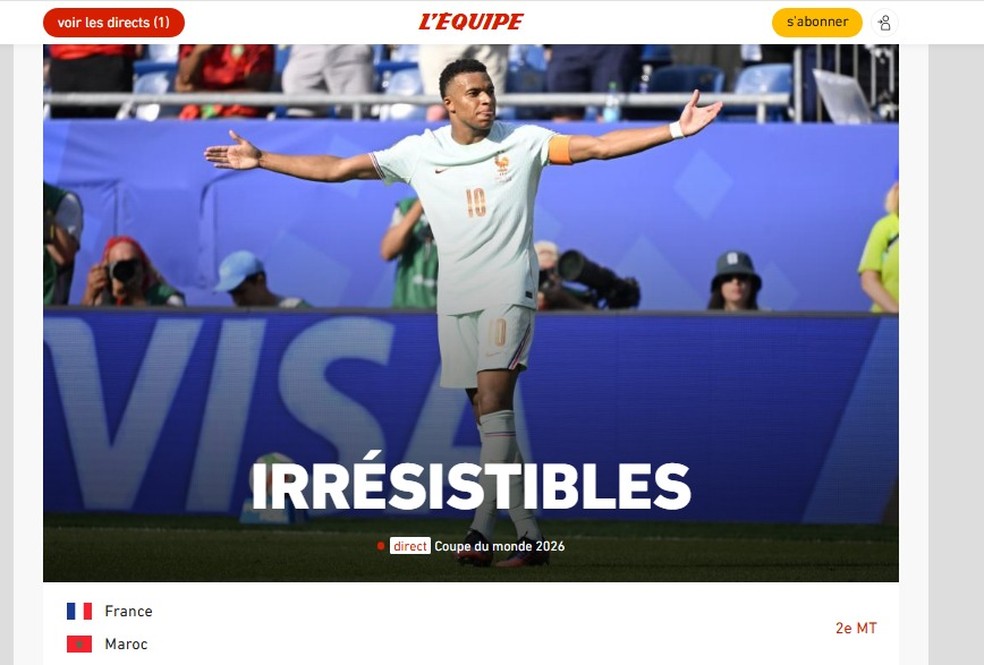 L'équipe (França) — Foto: Reprodução