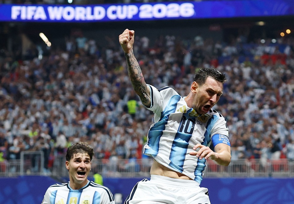 Lionel Messi Argentina x Egito comemoração — Foto: REUTERS/Carlos Barria